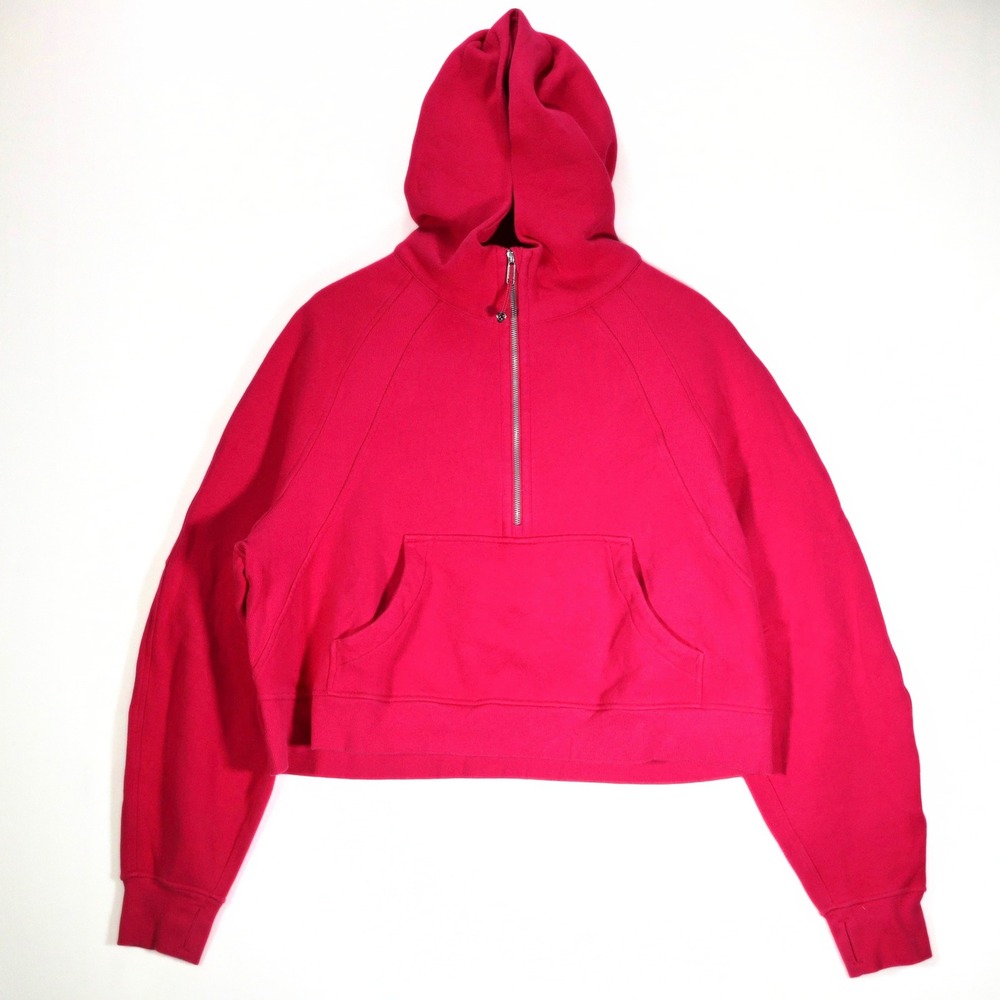 Lululemon Scuba Oversized Half Zip Hoodie Womens XL XXL Pink Cropped Sweatshirt